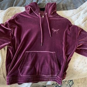 Victoria’s Secret Pink Velour Cropped Hoodie NWT S